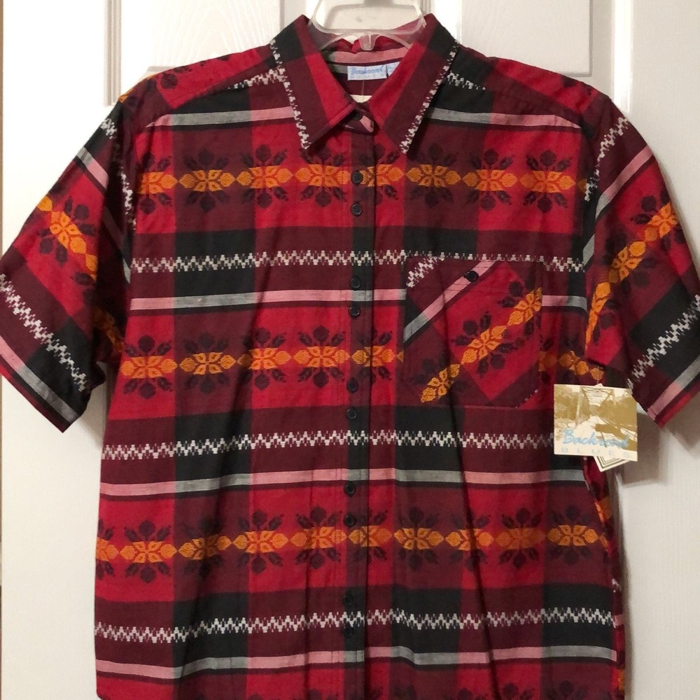 Blouse 90’s Vintage Button Down Tops for women NWT Red